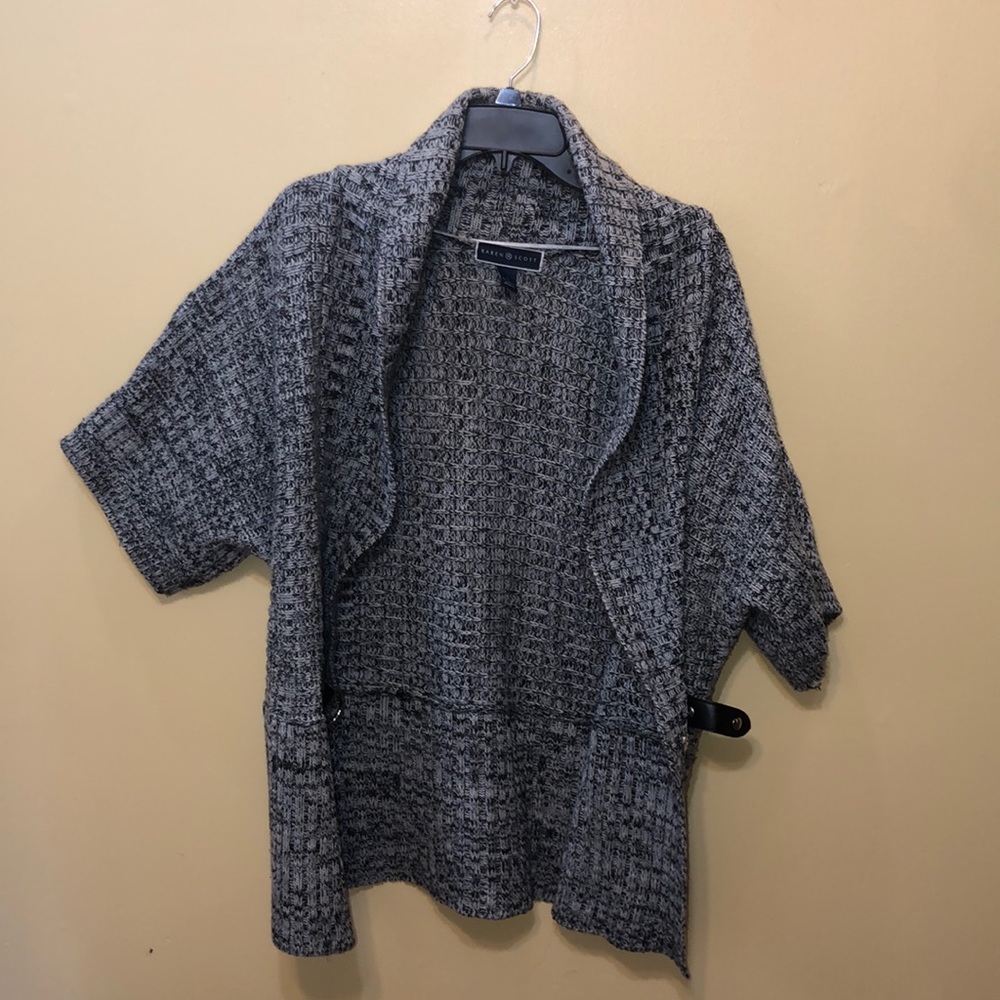 Karen Scott Open Cardigan with Buckle